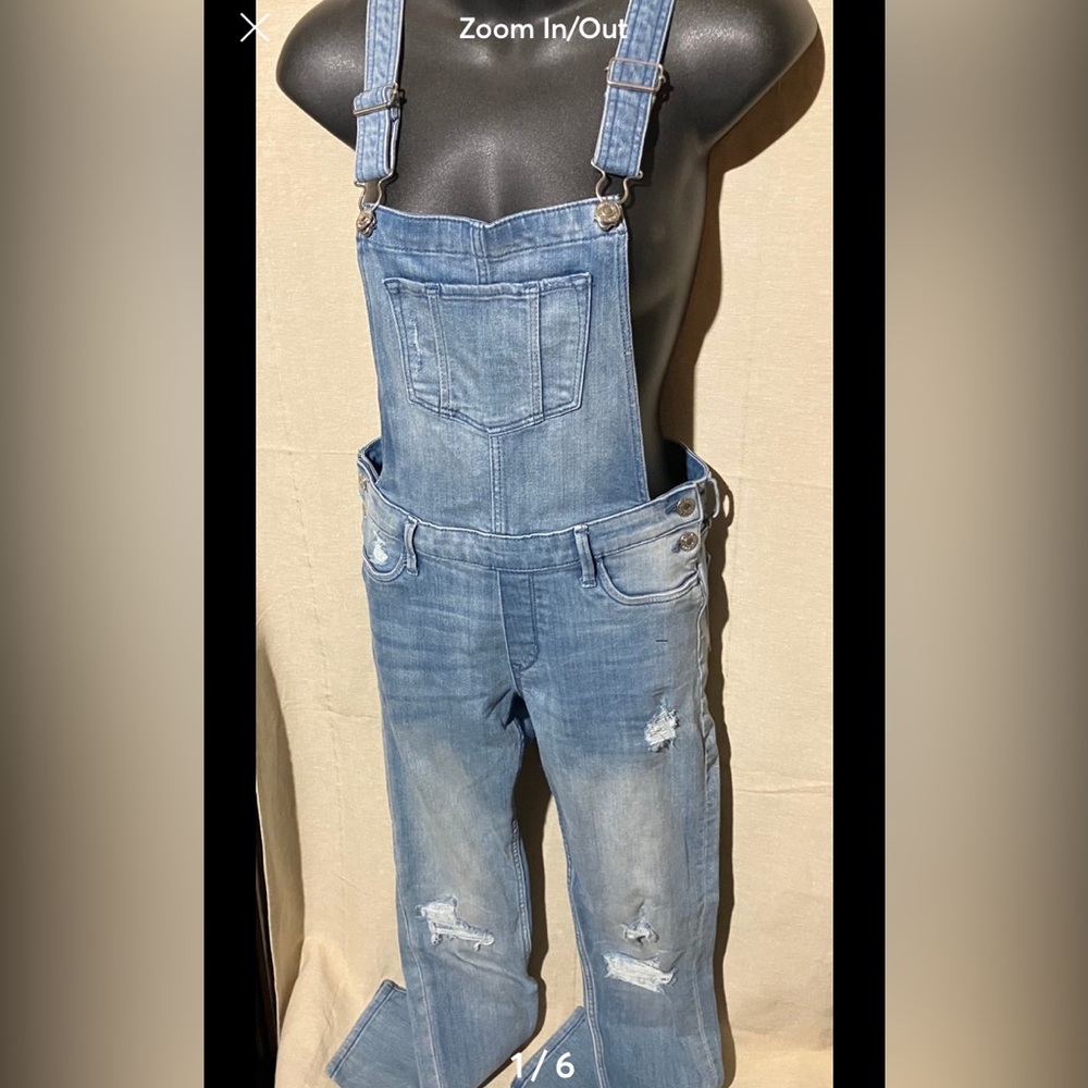 Girls &Denim Overalls Stretch Jeans Distressed Skinny 12-13Y